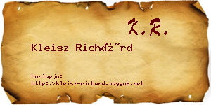 Kleisz Richárd névjegykártya